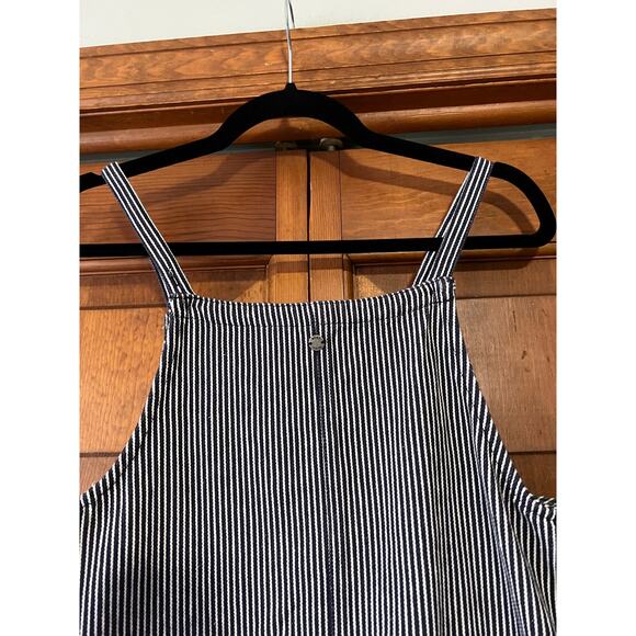 Roxy Women's Striped Overall Pinafore Dress Navy White Cotton Casual Size XS - Picture 7 of 14